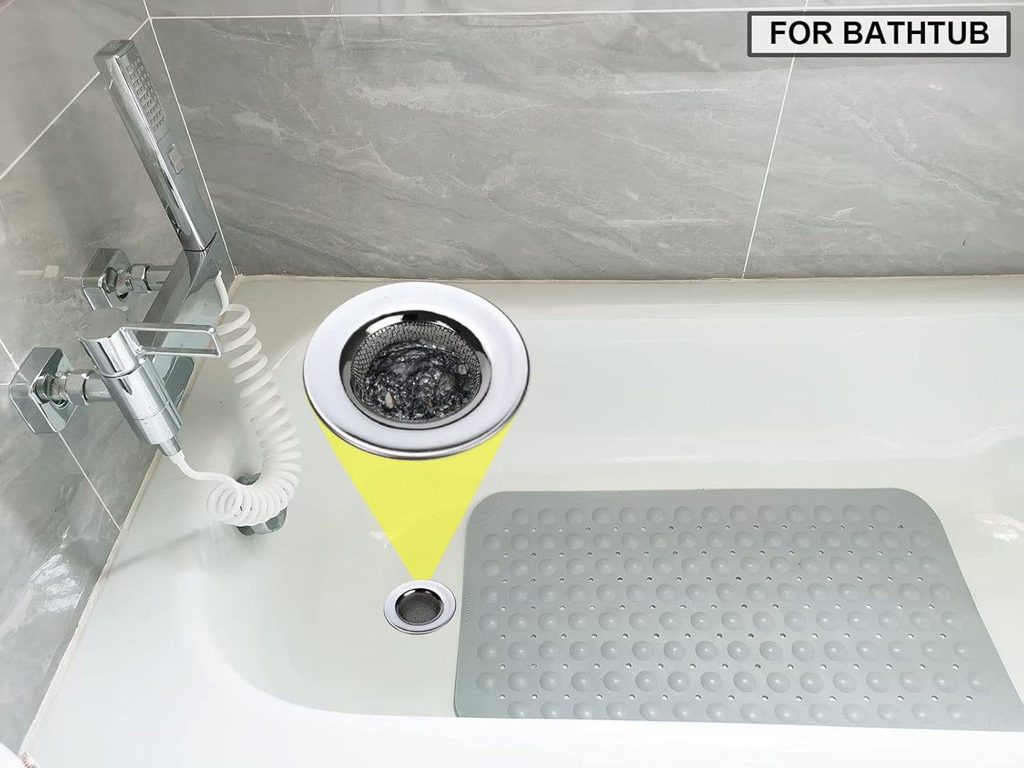 1.50" Bathtub Strainers, Bathroom Sink Strainers, Shower Drain Hair Catcher, Drain Strainer for Laundry, Mop Pool, Utility, Slop, RV Sink, Stainless Steel, Pack-2