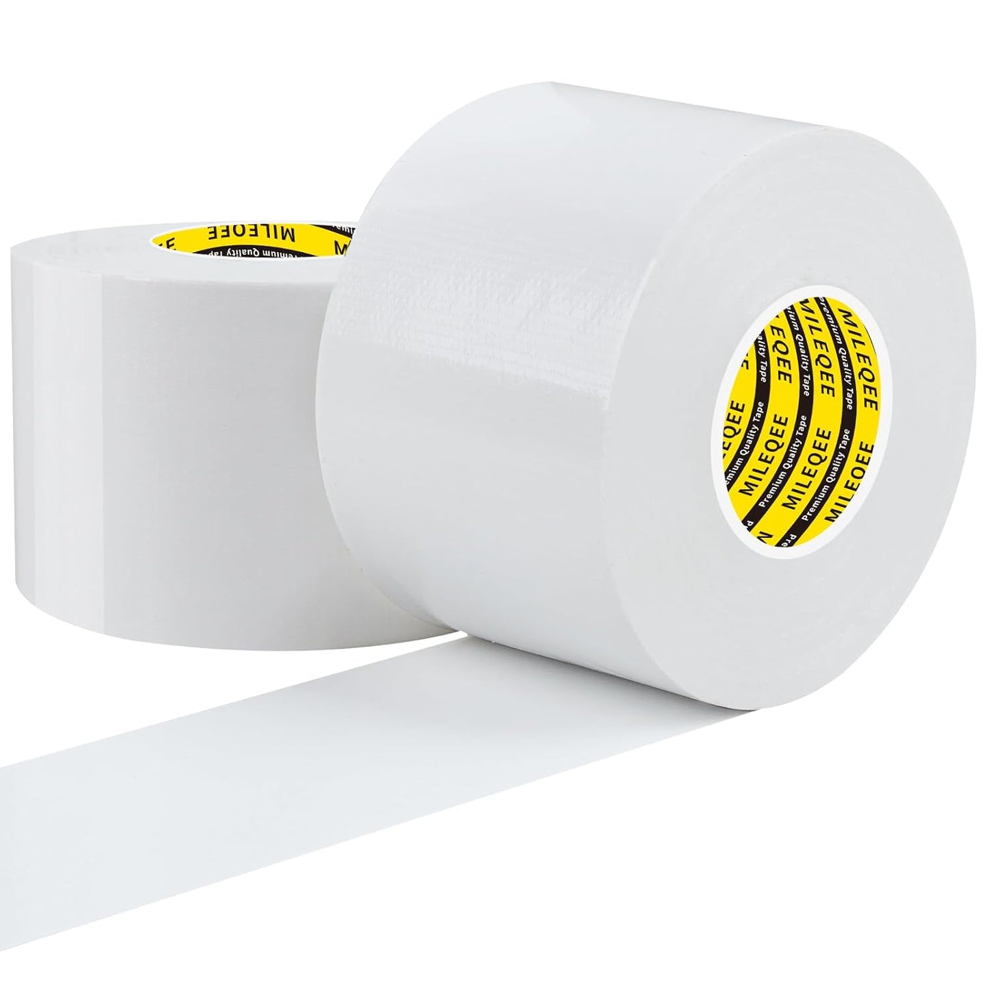 2Pack Duct Tape Heavy Duty Single Sided, Strong Adhesive High Strength, Waterproof Mesh Tape for Indoor Outdoor Repairing Sealing Bonding, Easy Use Hand Tearable, 2.36 Inch x 66 Feet, White