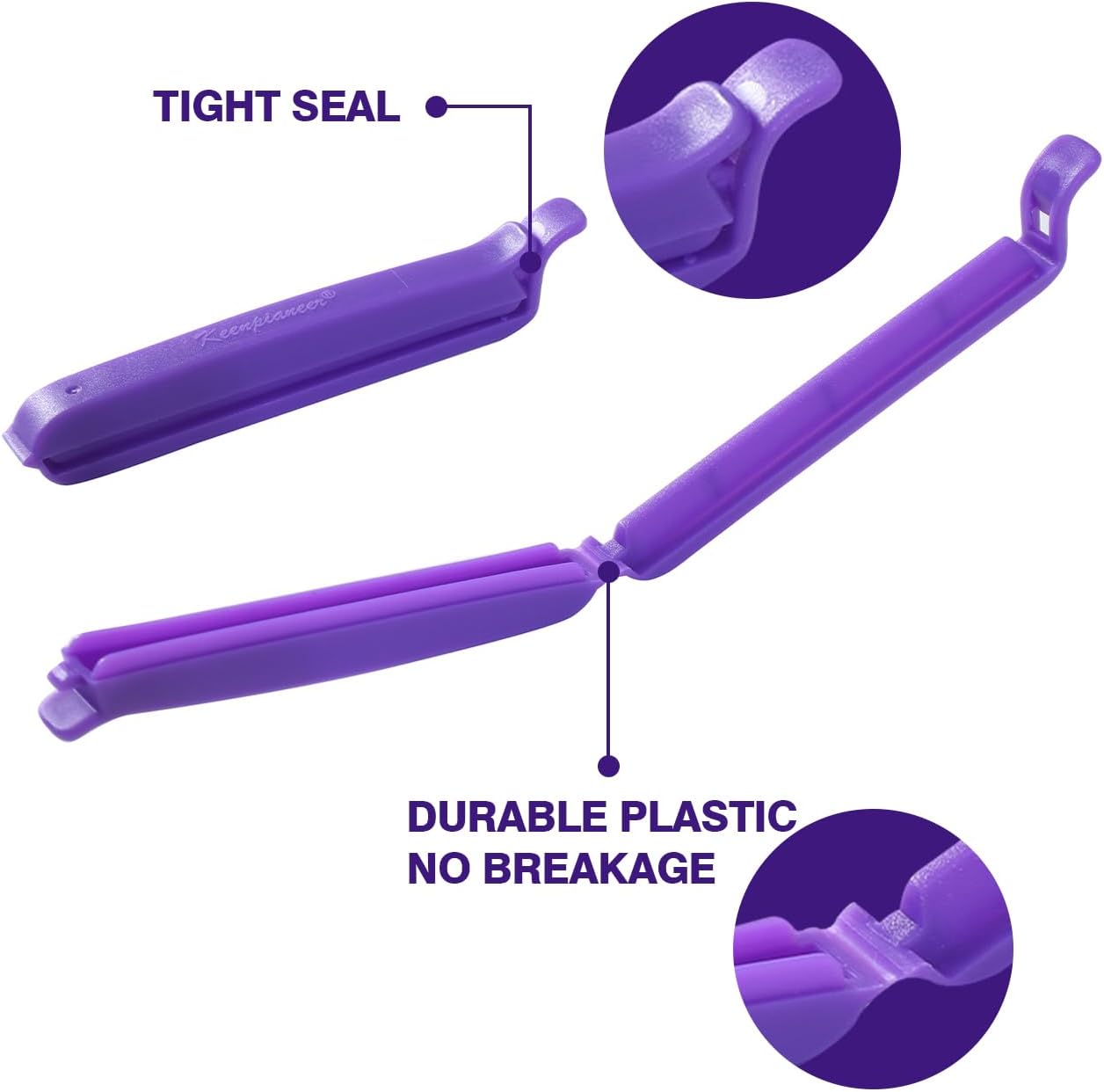 Keenpioneer Bag Sealing Clips for Food and Snack Storage, Decorating/Icing Bag Sealing Clips, 4inch, 12-Piece, 4-Color