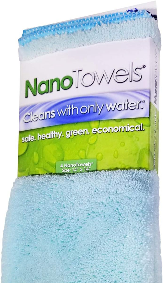 The Amazing Eco Cloth That Cleans Virtually Any Surface with Only Water. No More Paper Towels Or Toxic Chemicals. 4-Pack (14x14, Seashore Teal)