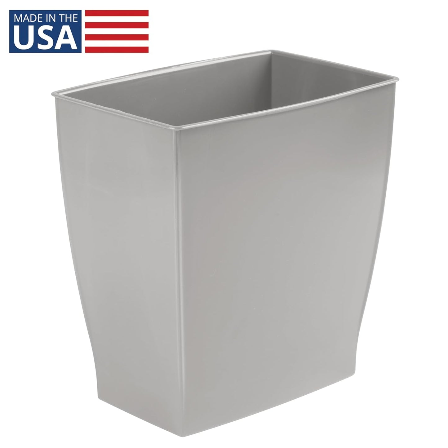 iDesign Small Bathroom Trash Can, Ideal for Primary and Guest Bathroom or Office, Gray, Made in USA