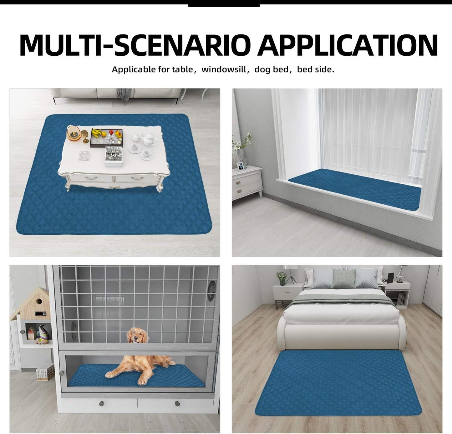 Easy-Going Sectional Couch Covers for Dogs L Shape Sofa Cover Reversible Sofa Slipcover Chaise Lounge Cover Furniture Protector Cover for Pets Dog Cat (42 x 52 inches, Peacock Blue/Peacock Blue)