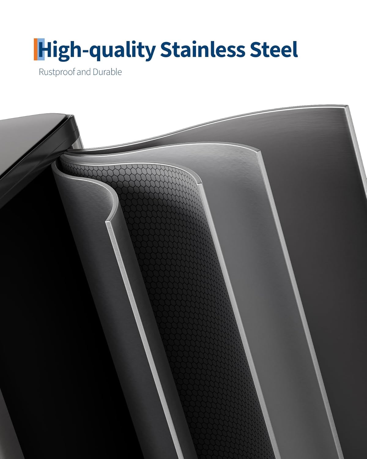 GarveeHome 2 x 8 gal Stainless Steel Double Trash Can with Lid for Kitchen, Large Dual Trash and Recycle Bin Combo, Step-on Kitchen Metal Garbage Cans, PP Inner Buckets, Liner Rim, Matte Grey