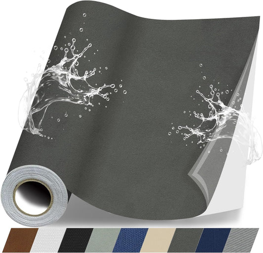 Fabric Repair Patches, 17X79 Inch Canvas Self-Adhesive Fabric Patches Tape Durable, DIY Large Canvas Repair for Sofa, Couches, Furniture, Chair, Clothing （17X79 Inch, Dark Grey）