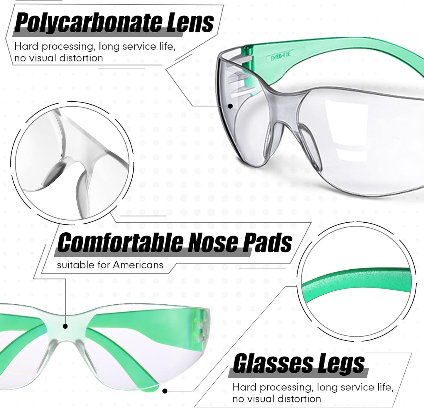 Chumia 64 Pcs Kids Safety Glasses Scratch Impact Resistant Safety Goggles Anti Fog Protection Glasses with Clear Lens