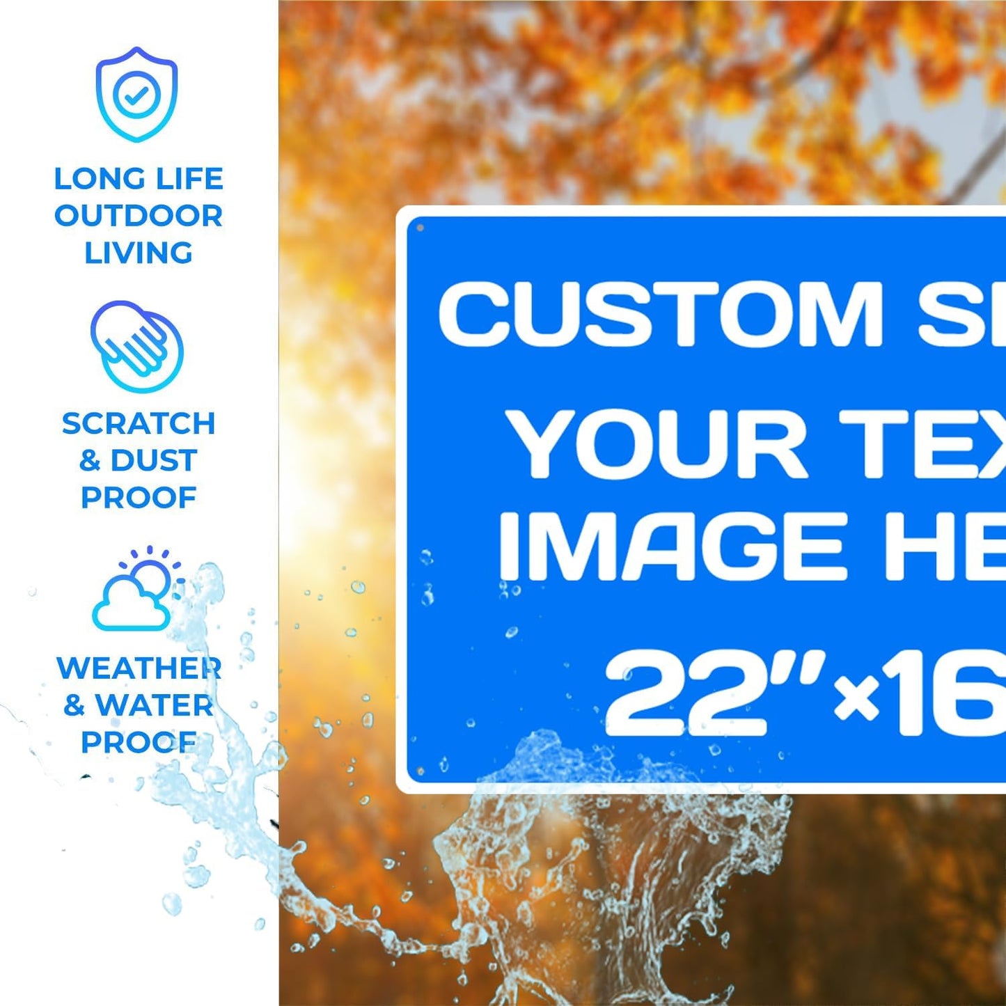 Custom Aluminum Weatherproof Metal Sign - Multiple Sizes, Custom Personalized Text And Picture - Hazard, Garden, Door Signs