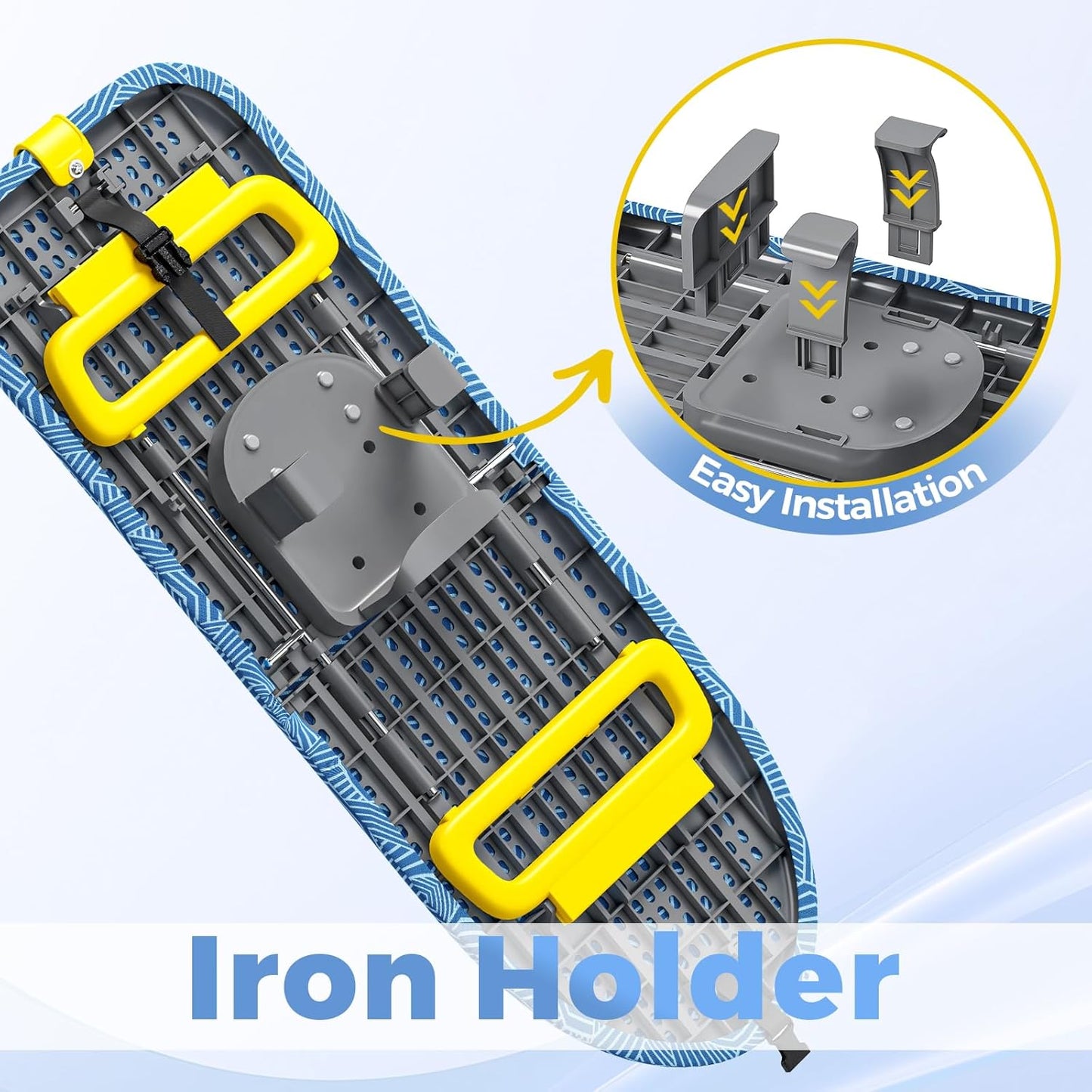 KINGBOARD Tabletop Ironing Board, Small Ironing Board with Iron Holder, Foldable Mini Iron Board, Easy Storage for Travel & Dorm, 12x32 Blue