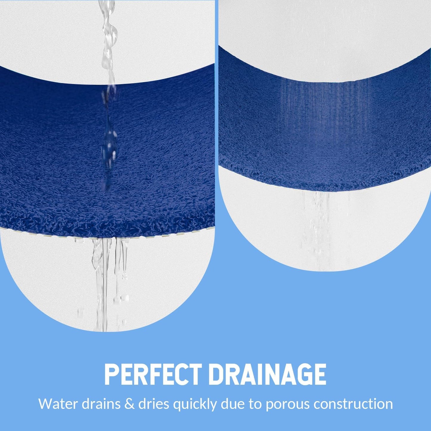 Non-Slip Bathtub Mat, Anti Slip Shower Mat, Fast Drying Bathtub Mats, Foot Scrubber Mat, Anti Slip Mat for Tub, Floor, Bathroom, Kitchen, Home, Hotel (Navy Blue 32"×17")