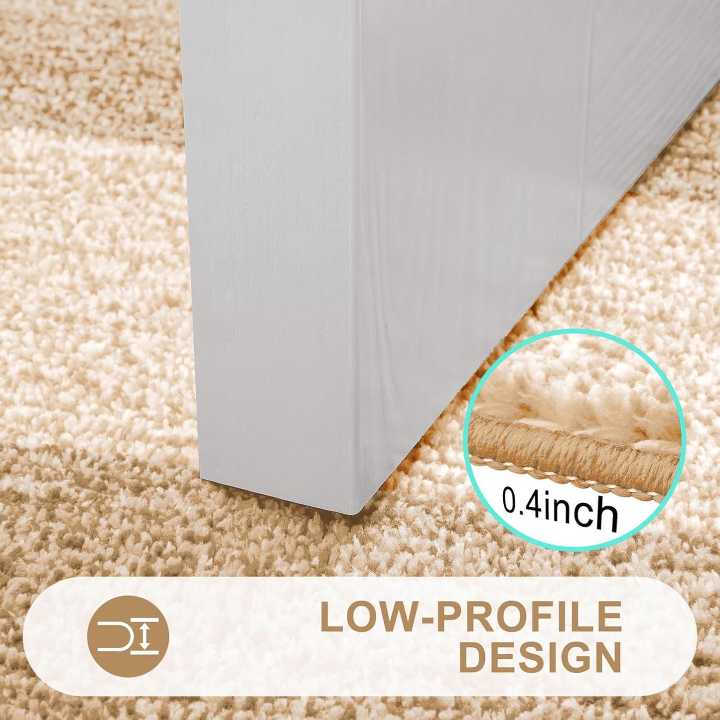 Kitinjoy Indoor Outdoor Door Mat, 48x30 Non-Slip Absorbent Dirt Trapper, Low-Profile Washable Inside Entrance Front Floor Mat, Sturdy Soft Entry Doormats for Entryway, Beige