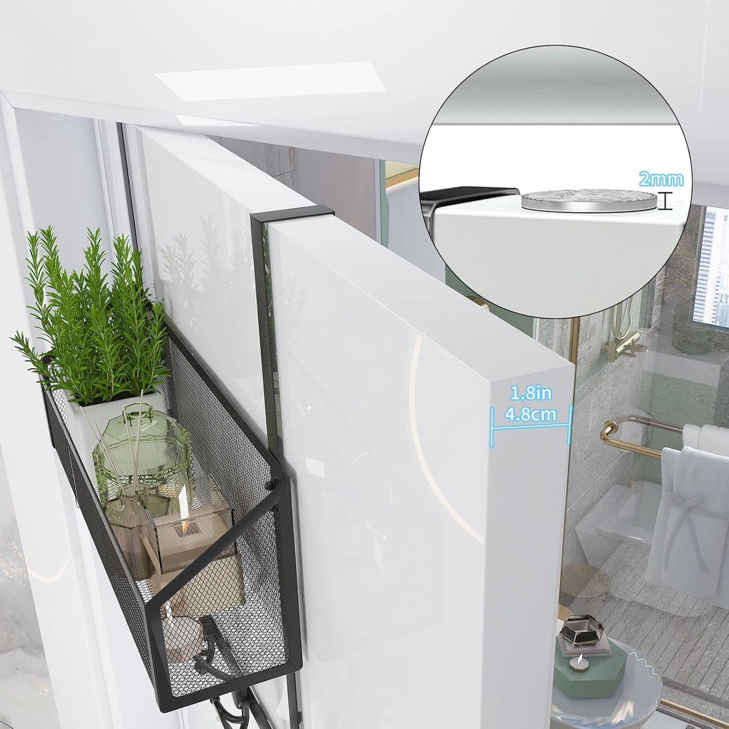 Over The Door Hooks Organizer, Coat Rack Over The Door Storage Hanger Towel Rack, Back of Door Storage Organizer for Bathroom,Bedroom,Kitchen,Office (Black 2-Tier)