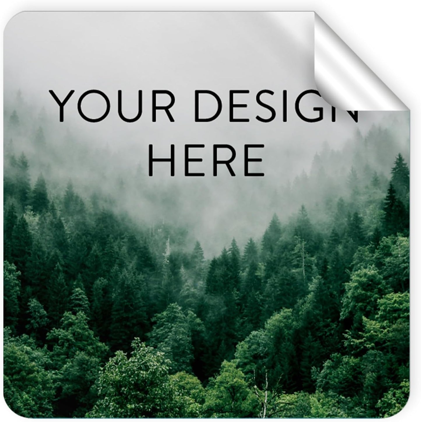 100 Custom Vinyl Stickers - Upload Your own Image, Text, Design, Logo - Personalized Logo Labels for Handmade, Packaging, Bottle, Jars, Candle, Brand Stickers (Foggy Valley, 4x4 Square)