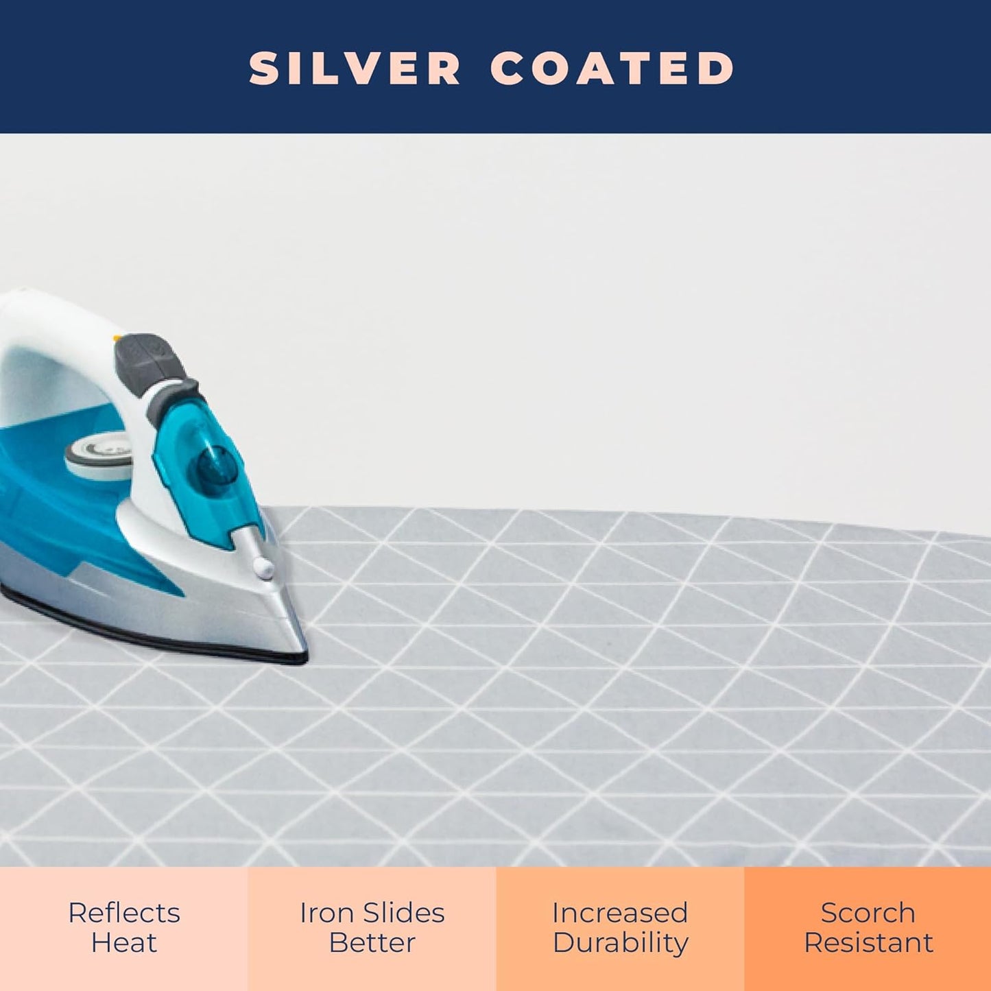 Happhom 13 x 43 Ironing Board Cover and Pad Extra Thick Heavy Duty Padded with Extra White Superior Felt Scorch and Stain Resistant with Elasticized Edges, Compatible with 12"-14" Wide 42"-44" Length