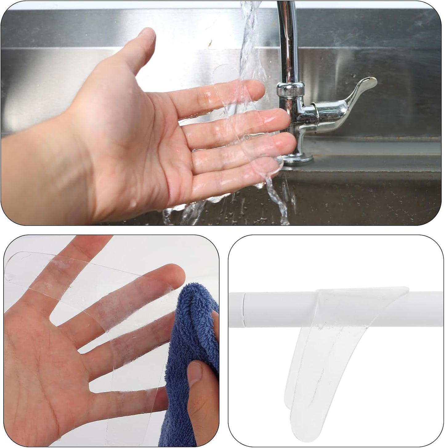 24 PCS Carpet Tape,Carpet Edge Anti - Curling Fixer, Non-Slip Carpet Pad Suitable for Tiles and Hardwood Floors