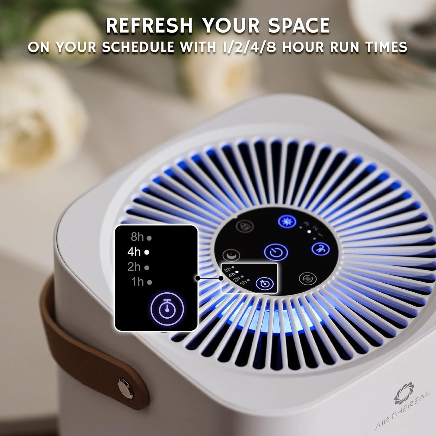 Airthereal ADH70 True HEPA Filter Air Purifier for Desktop, Bedroom and Car with Sleep Mode, Removes Allergies, Dust, Pollen, Smoke and Odor, Type-C USB power cable, Day Dawning, White (2-Pack)