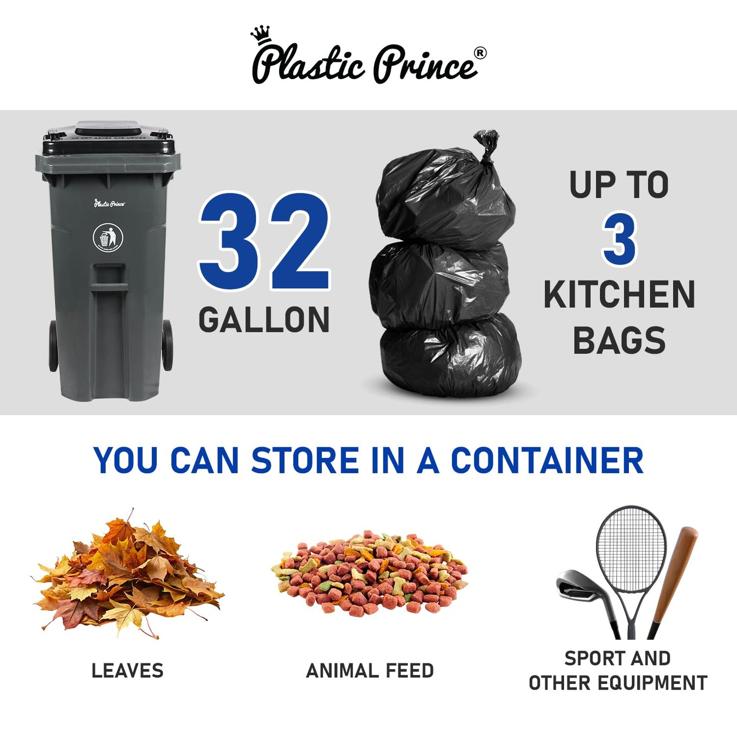 32 Gallon Trash Can with Wheels Outdoor Trash Can with Lid and Wheels Heavy-Duty Trash Bin for Outside Plastic Garbage Can Wheeled Gray for Home Hospitals Restaurants Offices