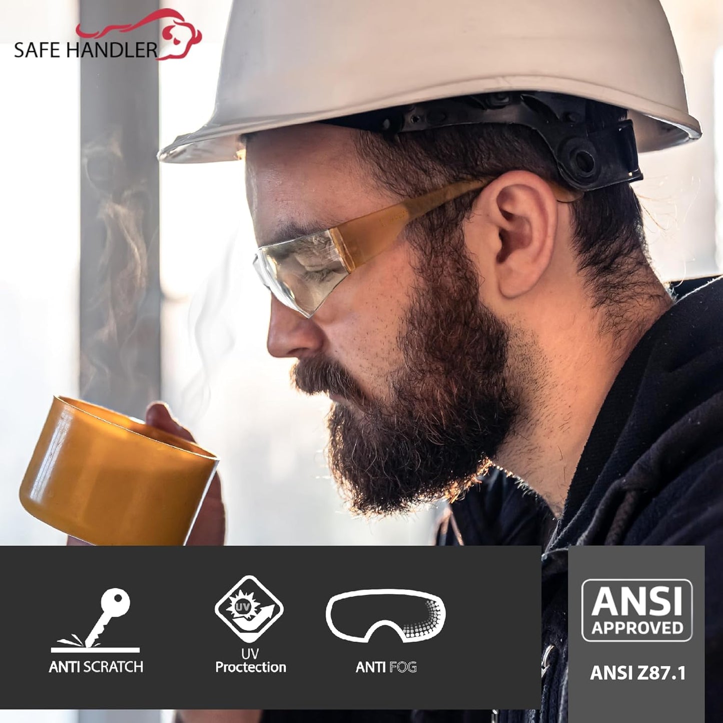 SAFE HANDLER Hyline Anti-Fog Color Safety Glasses Variety, Impact Resistant, Polycarbonate, Anti-Scratch