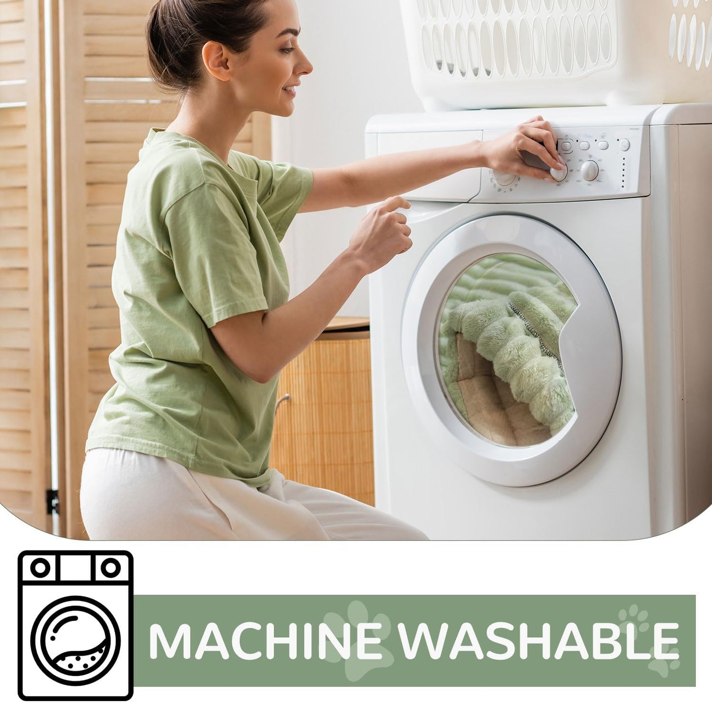 OTOB Dog Couch Covers for 3 Cushion Washable Non Slip Plush Pet Friendly Bed Mat Sofa Cover for Dogs, All Seasons Cozy Soft Fuzzy Furniture Protector Sofa Slipcovers (Matcha Green, 27.6" x 59.1")