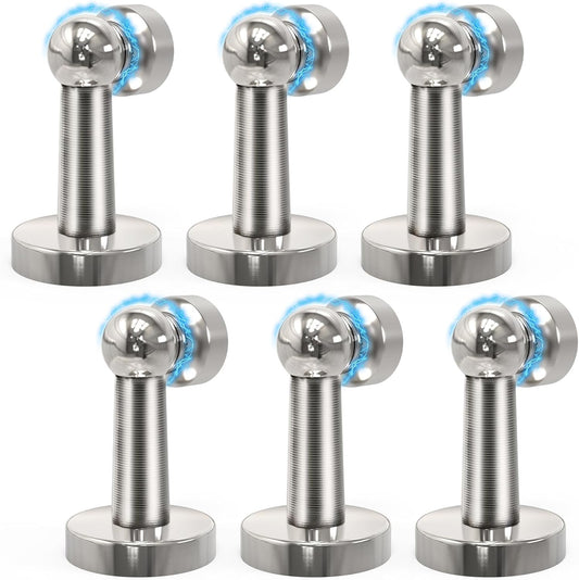 6 Pack Door Stopper Magnetic, COCIVIVRE Magnet Door Stop Stainless Steel for Wall and Floor Mounting, with Screws Drilling Mounting, Heavy Duty for Various Door Types to Hold Your Door Open