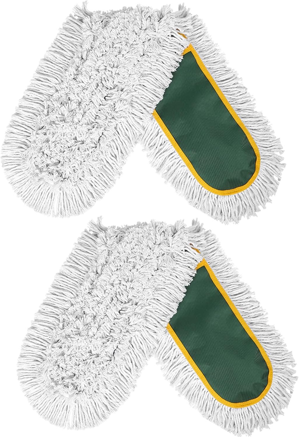 24" Commercial Dust Mop Replacement Padsfor Cleaning Office Garage Hardwood Warehouse, 2 Pack ,Green