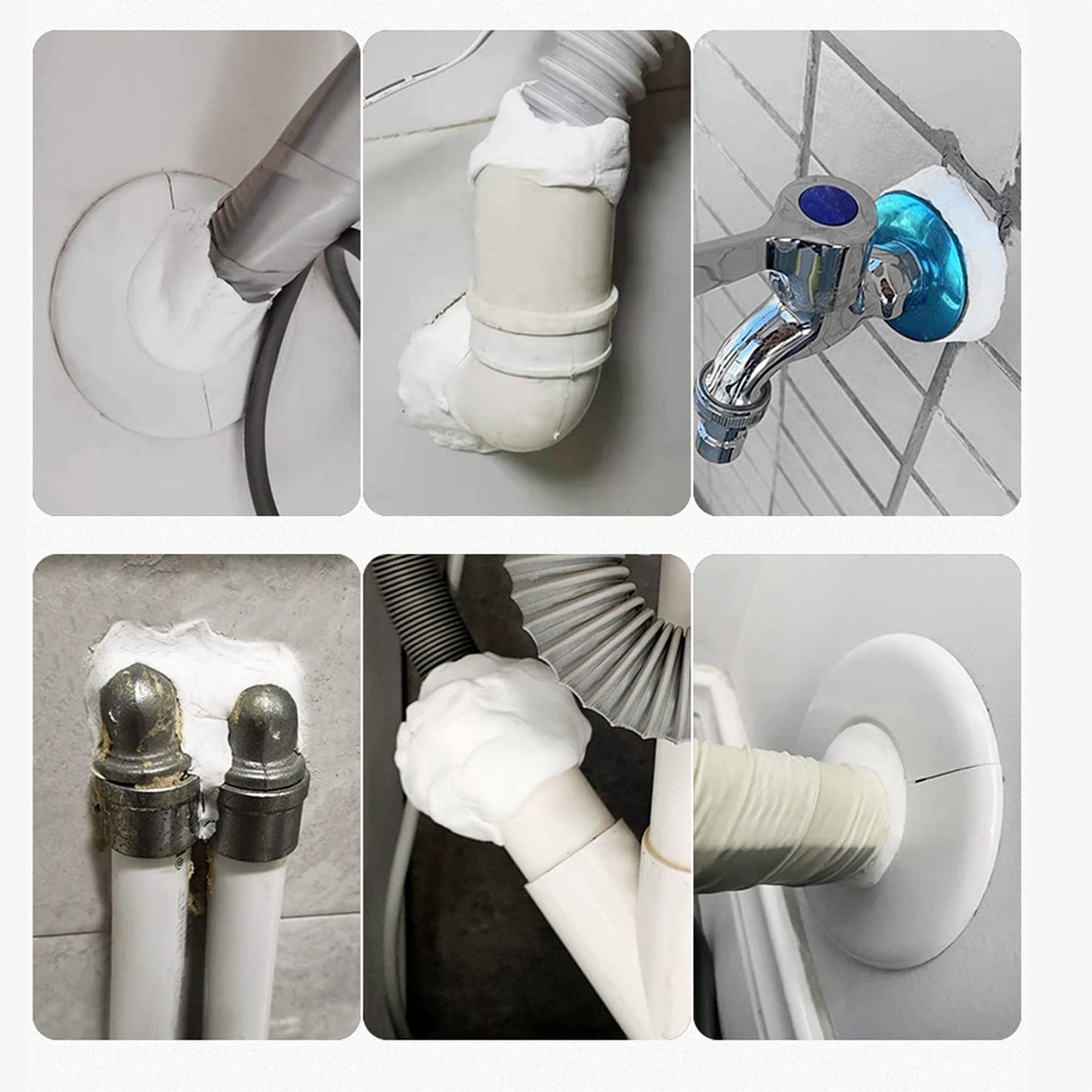 Waterproof Duct Seal Repair Sealing Clay 4 Pack White Moldable Silicone Putty, Quick Mending Mud for Pipe Connection, Wall Hole, Air Conditioning Holes (4)