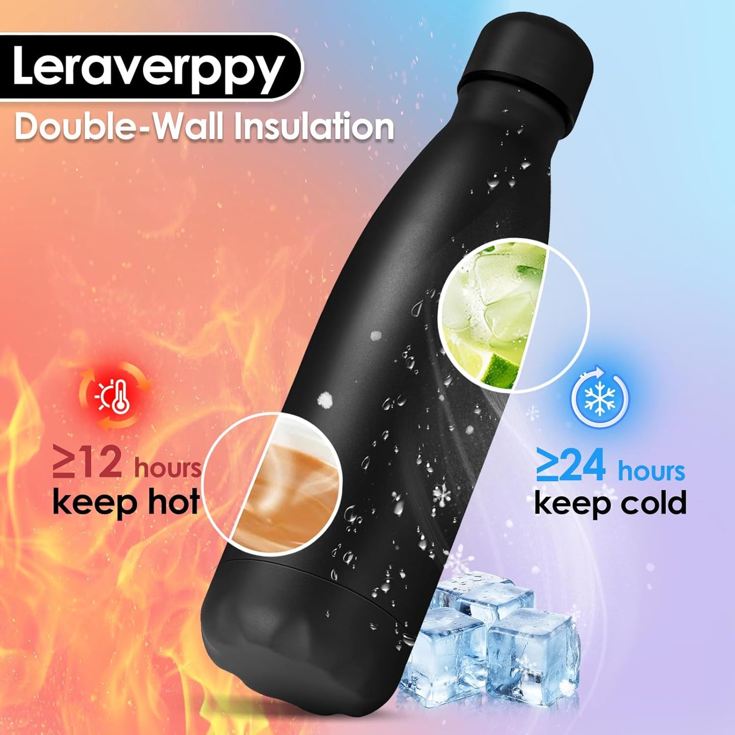 25oz Cola-Bottle Shaped Stainless Steel Leak-proof Water Bottle,Double Wall Vacuum Insulated Metal,Travel Mug For Sports Indoors & Outdoors,BPA-Free Kids Flasks,Assorted(2 Pack)