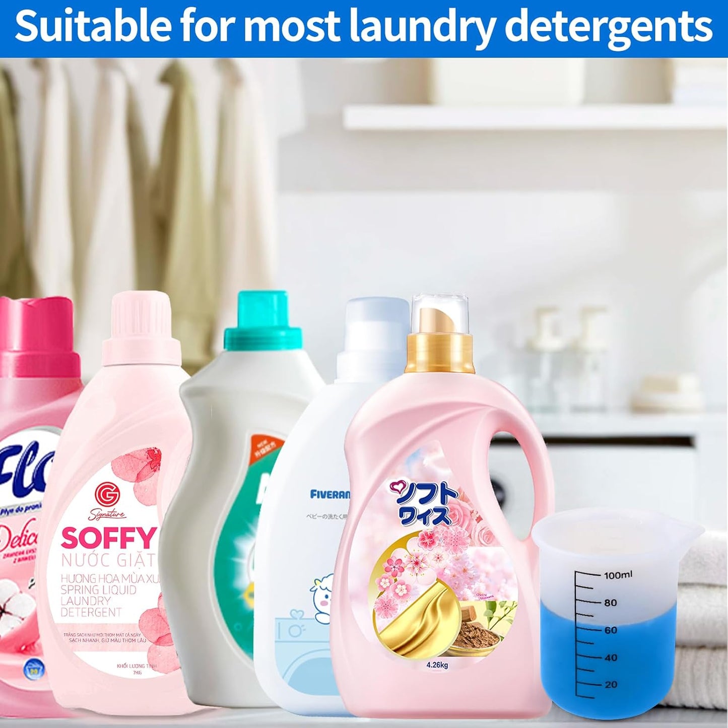 Laundry detergent cup,silicone laundry detergent measuring cup,washable laundry measuring cup for liquid detergent,2pcs cup measuring cup,No More Mess or Leaks