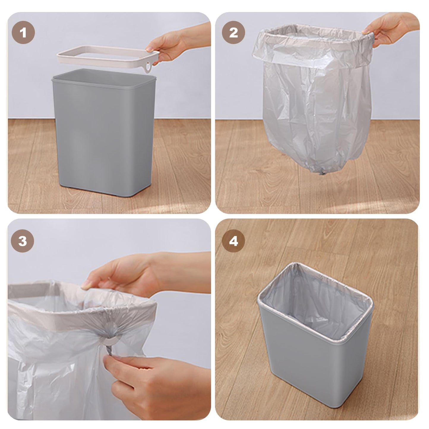 Yatmung 2.5 Gallon Motion Sensor Trash Can - Automatic Trash Can Touchless - Smart Trash Bin with Lid - Electric, Narrow, Plastic, Auto Open, Office, Bedroom, Bathroom - Small Garbage Can (Grey)