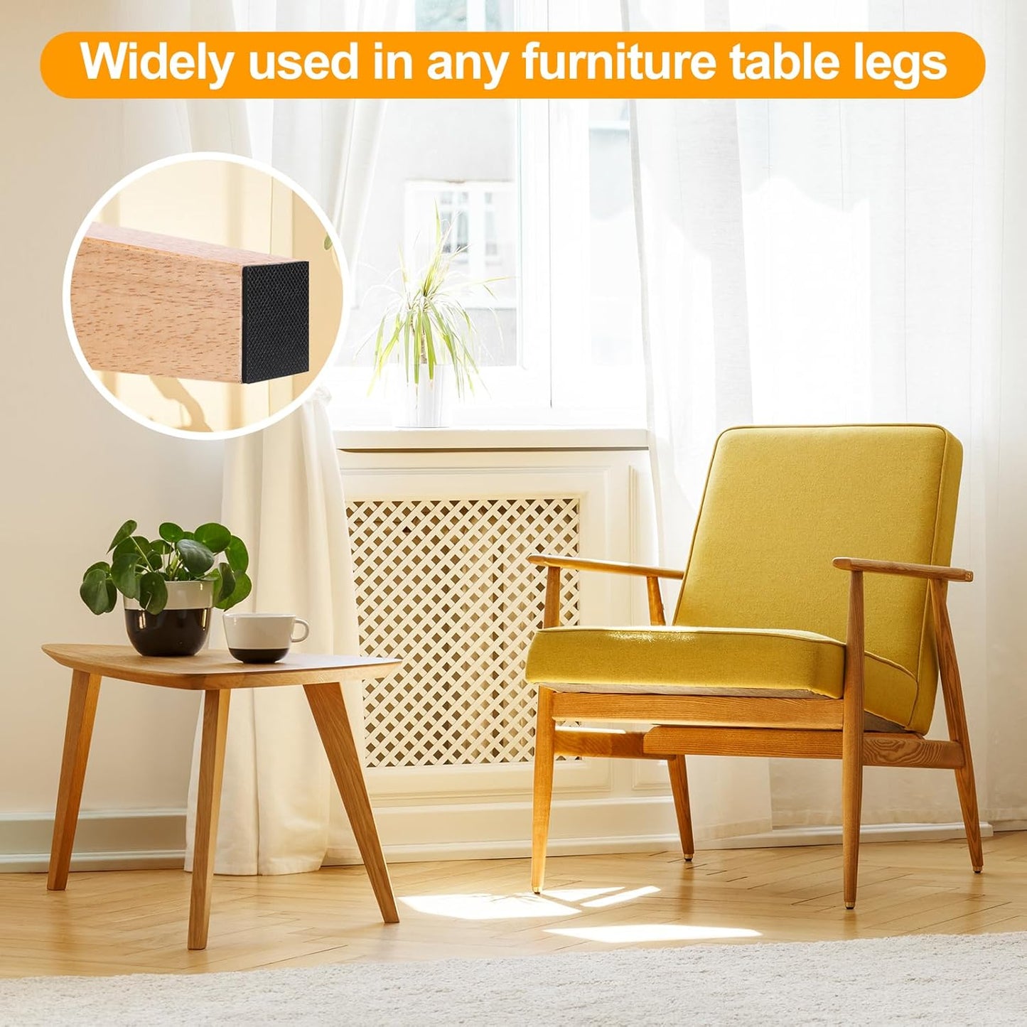 CHUNZEXI Non Slip Furniture Pads - 32 Premium Furniture Grippers Self Adhesive Rubber Furniture Feet, Anti Slide Furniture Hardwood Floor Protector for Keep Couch Stoppers (1.5 inch Square)