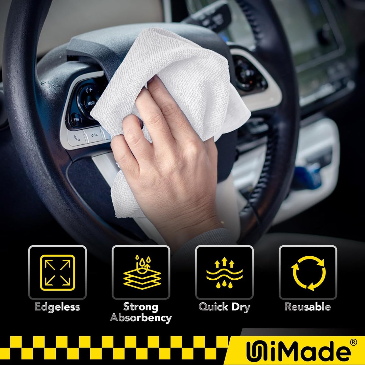 Shop Towels, 100 Pack Commercial Grade Work Rags Microfiber Towels for Cars Cleaning Rags Bulk Detailing Cloth for Automotive Bar Mechanic Restaurant Garage Housekeeping, 11.5"x 11.5", White