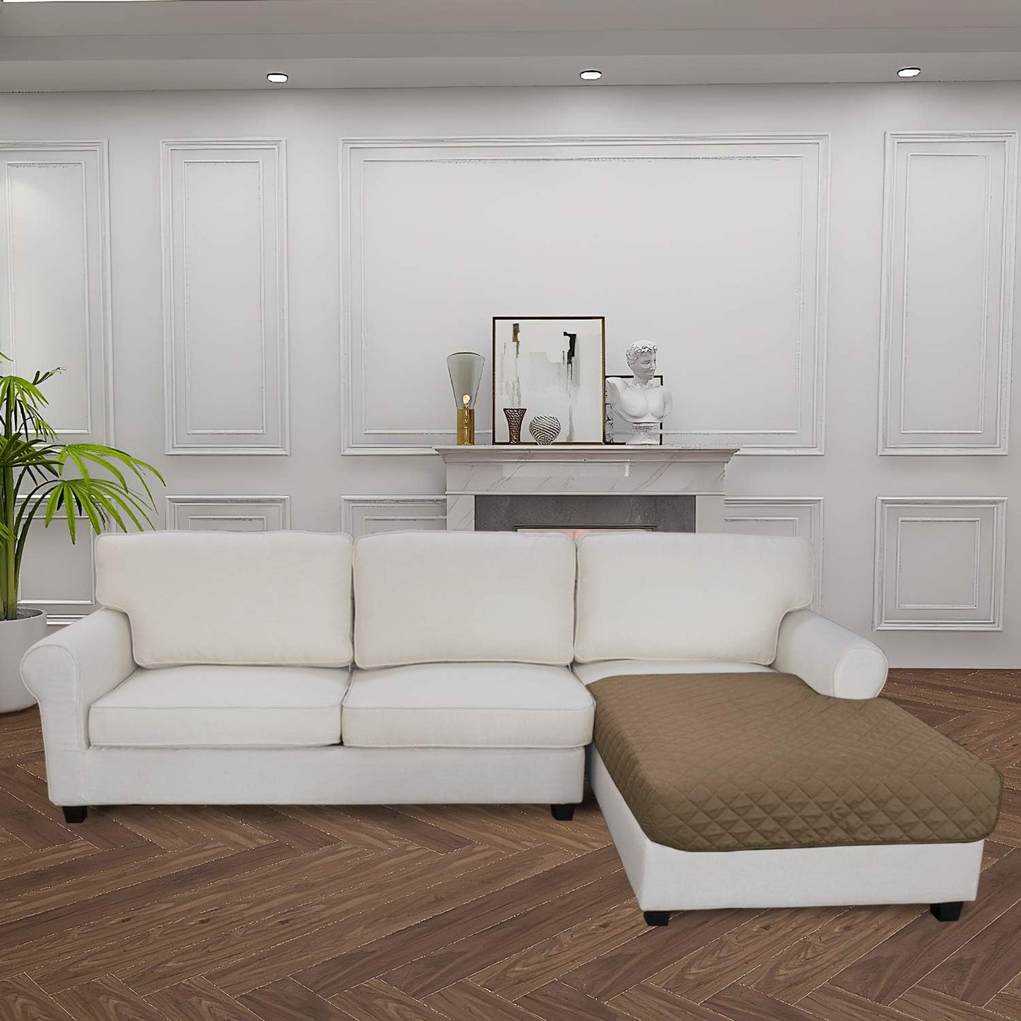 Easy-Going Sectional Couch Covers for Dogs L Shape Sofa Cover Reversible Sofa Slipcover Chaise Lounge Cover Furniture Protector Cover for Pets Dog Cat (42 x 68 inches, Camel/Camel)