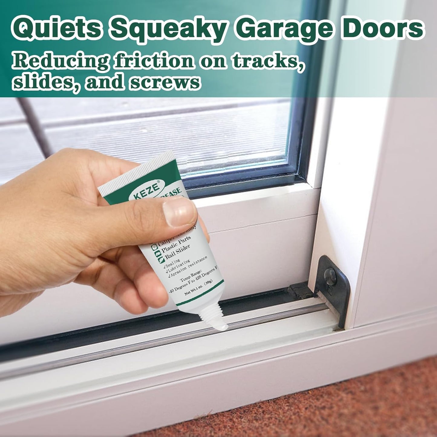 KEZE Silicone Grease Automotive PTFE Lubricant Sliding Glass Door Grease Tube 92003 Lube for Plumbing Faucet O Rings Plastic Parts Water Filter Window Track Rail 1 oz 2-Tube