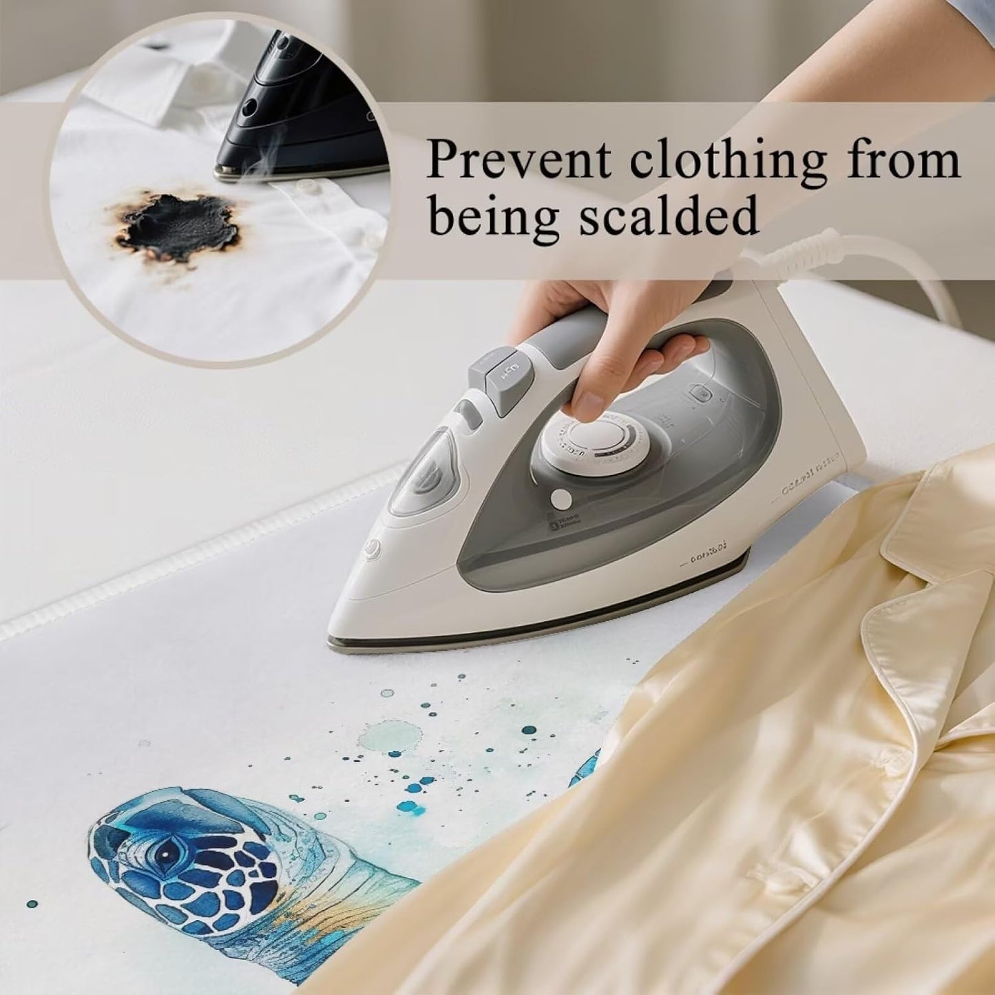 Ironing Mat Thickened Ironing Blanket Sea Turtle Portable Heat Resistant Ironing Pad for Washer,Dryer,Table Top,Countertop,Small Ironing Board