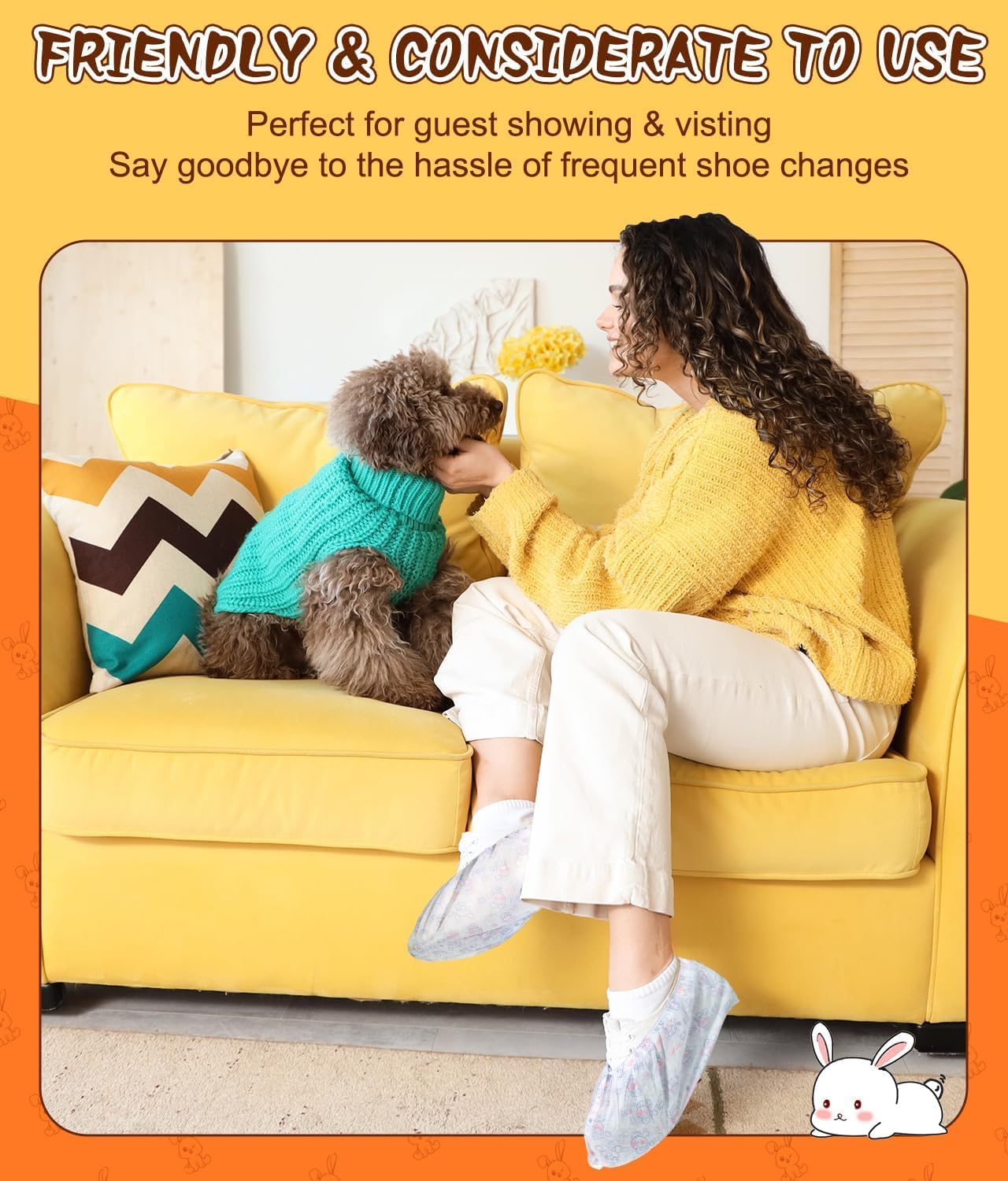 Disposable Shoe Covers 60 Pack Booties for Shoes Covers- Heavy Duty 35g White | Stretch Fits Men 10/Women 11 | Non-Slip, Recyclable Boot Covers for Indoor/Outdoor, Real Estate, Pet Care