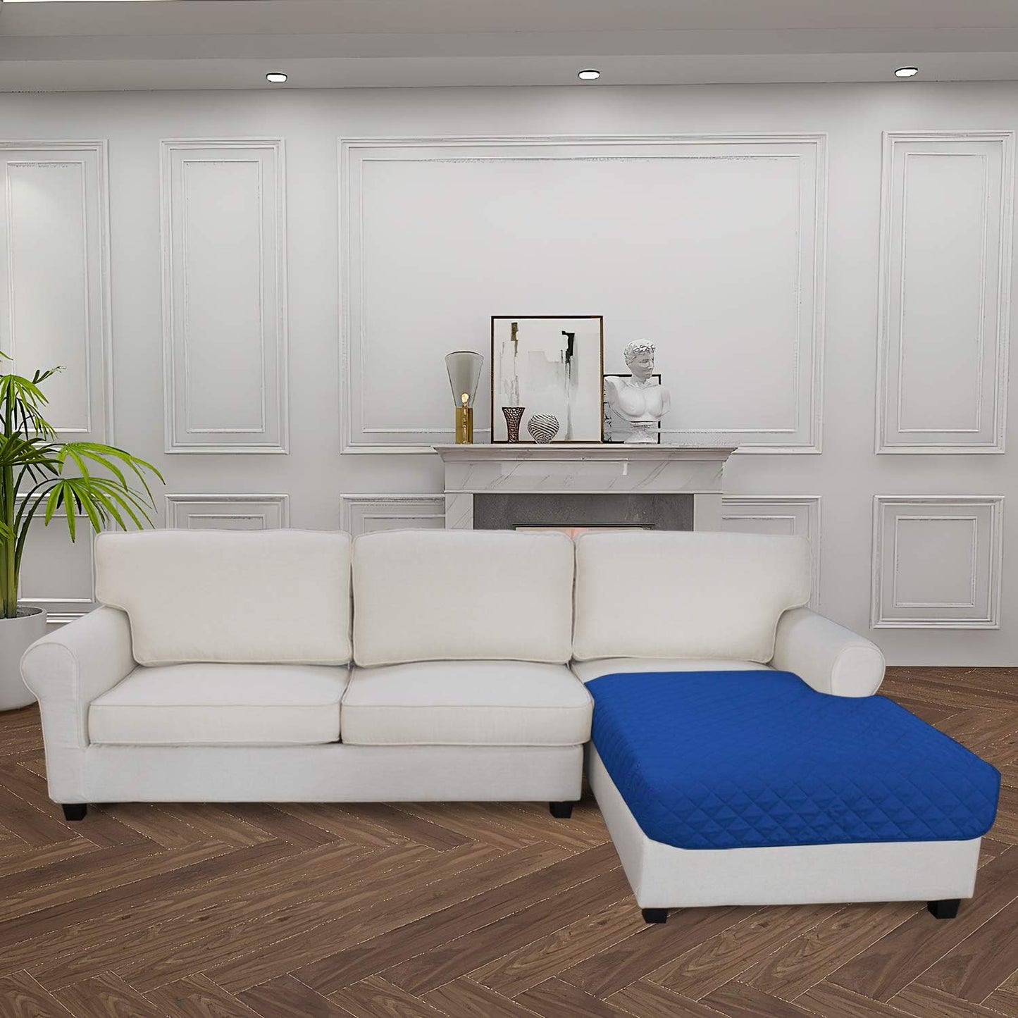 Easy-Going Sectional Couch Covers for Dogs L Shape Sofa Cover Reversible Sofa Slipcover Chaise Lounge Cover Furniture Protector Cover for Pets Dog Cat (42 x 68 inches, Classic Blue/Classic Blue)