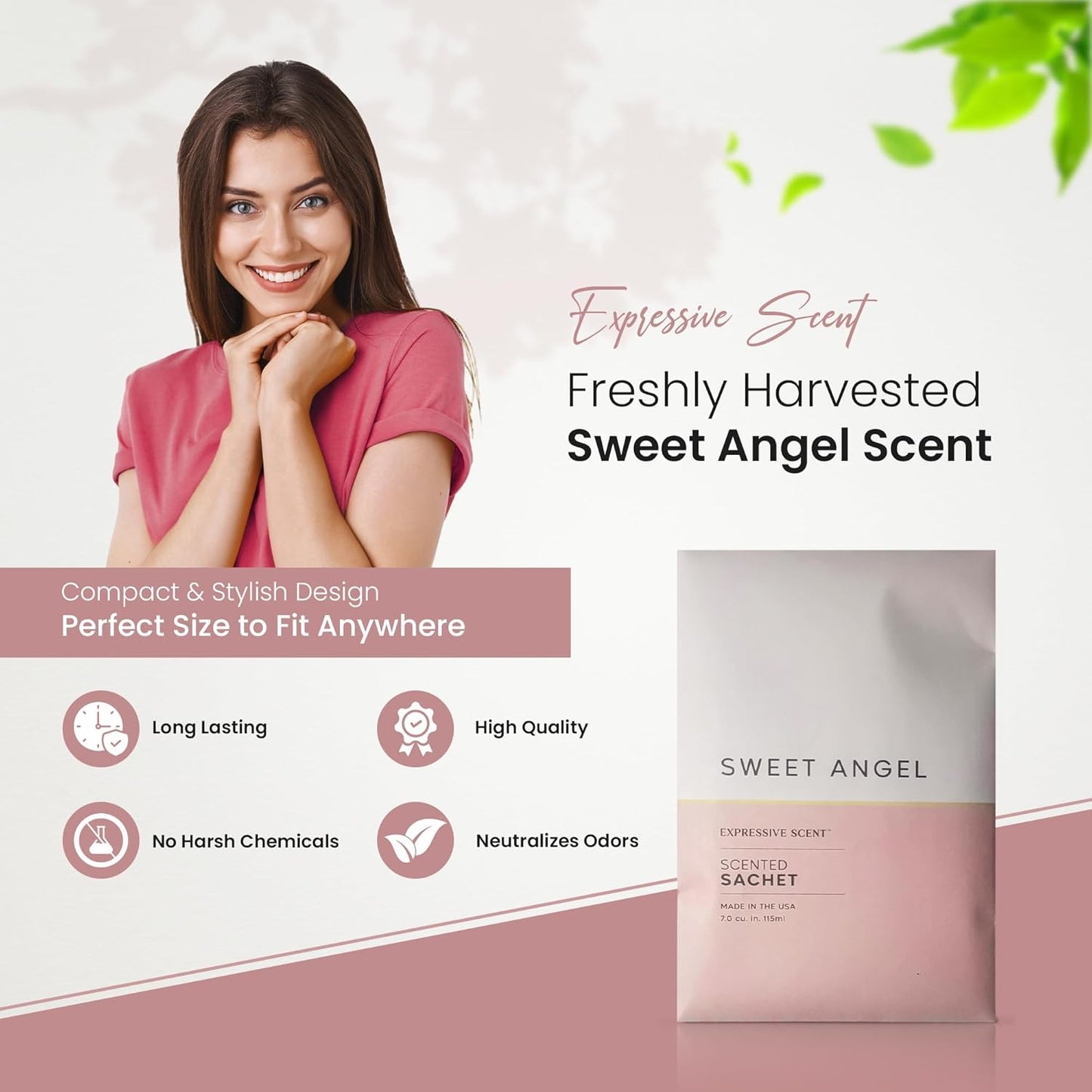 Expressive Scent 6 Pack Sachet (Sweet Angel) Long Lasting Home Fragrance for Drawers Dressers Closets Cars Kitchen