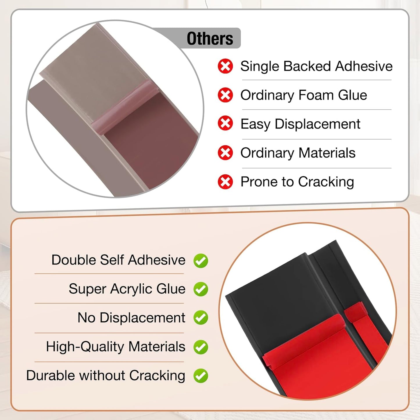 Floor Transition Strip Self Adhesive Vinyl Door Threshold for Doorways Carpet Edging Trim Overlap Edge Reducer for Laminate Floor, Carpet, Tile (Black, 3/5" to 4/5", 3.3Ft)