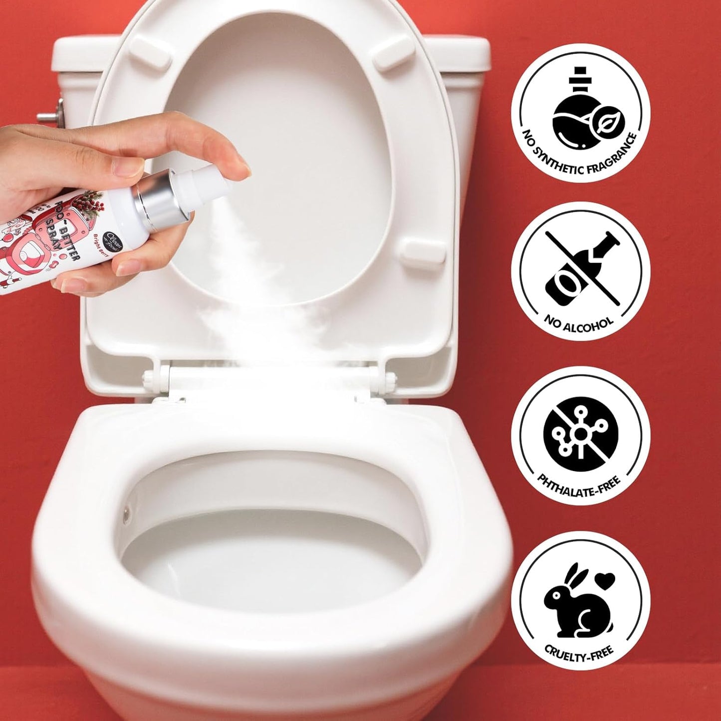 Clean-n-Fresh Holiday Toilet Spray, 3 Pack Gift Set- Balsam & Cedar/Toasty Vanilla/Bright Berry, Bathroom & Toilet Odor Deodorizer, Travel Size Toiletries, Total 5.1 Fl Oz