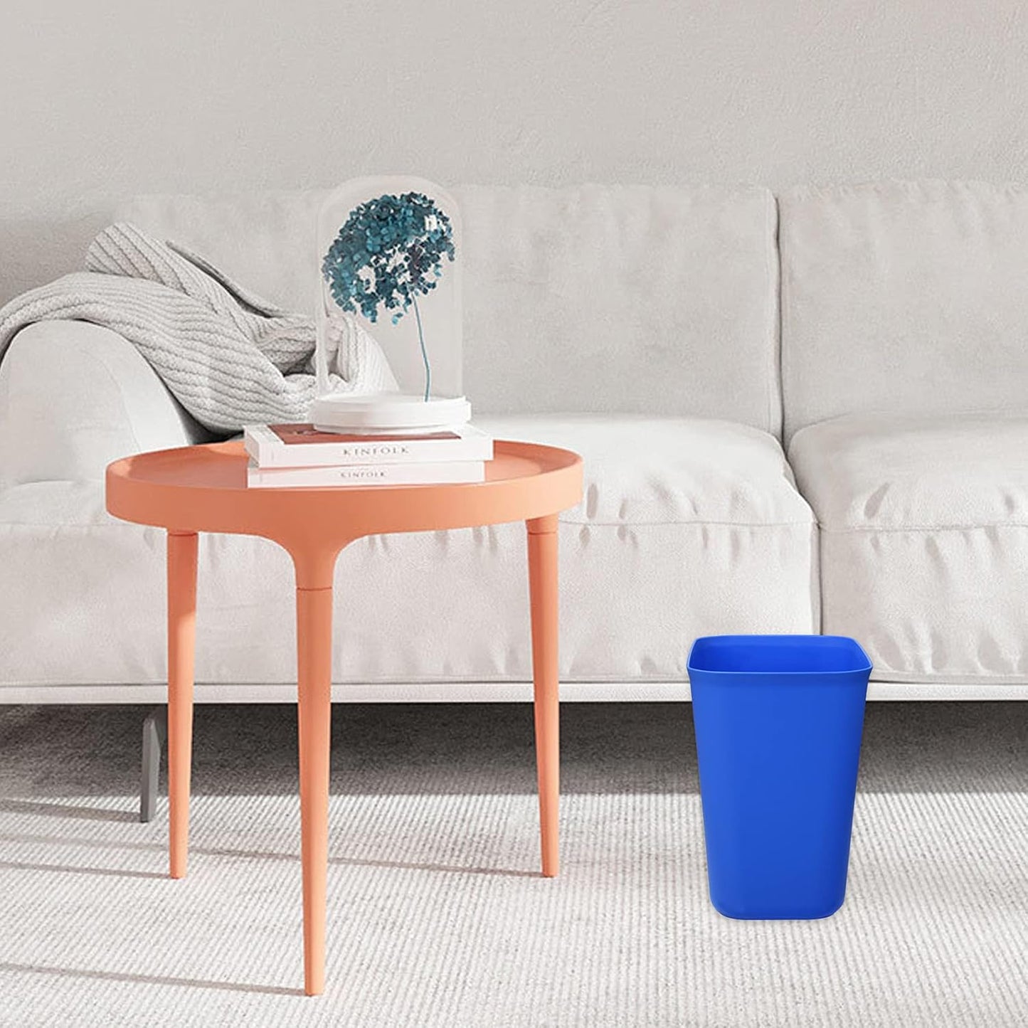 Nipogear 3 Gallons Efficient Trash Can Wastebasket, Fits Under Desk, Kitchen, Home, Office (Blue, 3 Gallons)