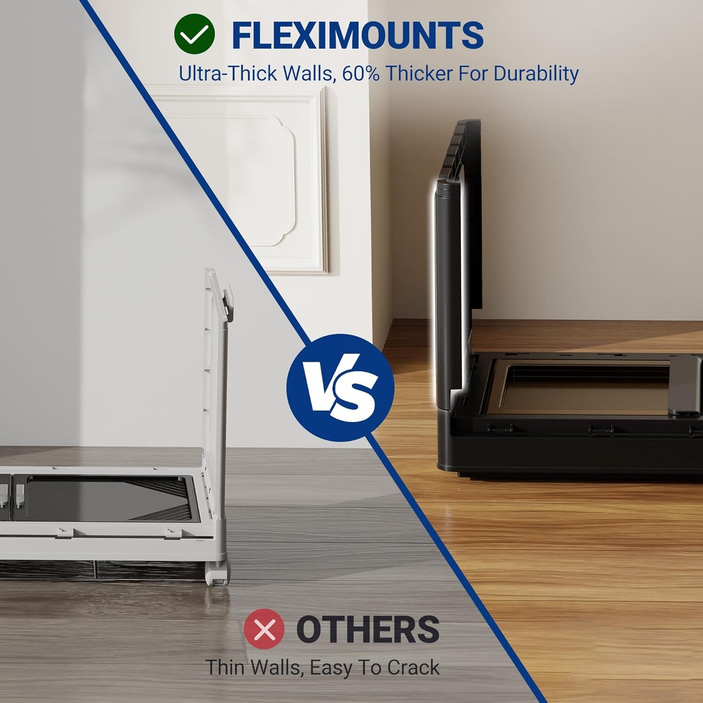 FLEXIMOUNTS 152 QT Stackable Storage Bins With Lids, Collapsible Plastic Storage Bins, Closet Organizers and Containers with Doors and Built-in Wheels For Home, 2 Pack Cubes, Milky White