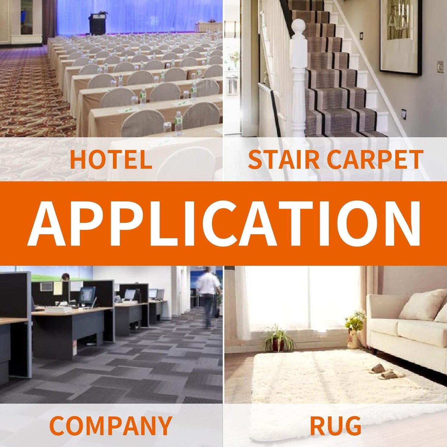 TAPEBEAR Double Sided Carpet Tape 2Inch x 20Yards, Heavy Duty Rug Tape Residue-Free Carpet Gripper for Area Rugs, Wood, Floor, Multipurpose Gripper Non Slip Tape, White