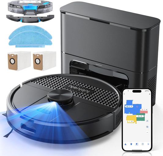 Lubluelu Robot Vacuum and Mop Combo, 5500Pa Robot Vacuum Cleaner with LDS9.0 LiDAR Navigation, Self-Empties for 60 Days, No-Go Zones, WiFi/App/Alexa Control, Ideal for Hard Floors, Carpet (SL68 Plus)