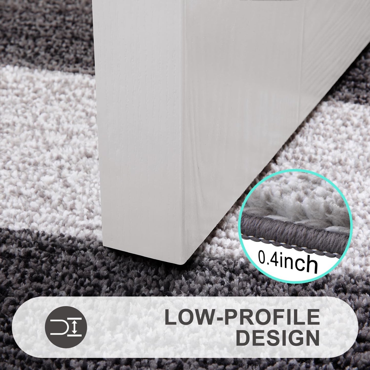 Kitinjoy Indoor Outdoor Door Mat, 48x32 Non-Slip Absorbent Dirt Trapper, Low-Profile Washable Inside Entrance Front Floor Mat, Sturdy Soft Entry Doormats for Entryway, Grey