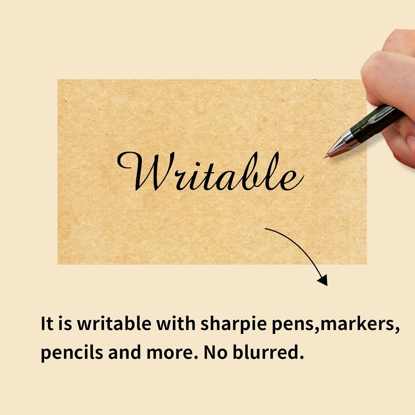 STARLIBOO Colored Labels Stickers 3 x 5 Inch, Rectangle Kraft Removable Moving Labels Stickers, Adhesive Kraft Paper Stickers for Office, School, Home- 250 Labels