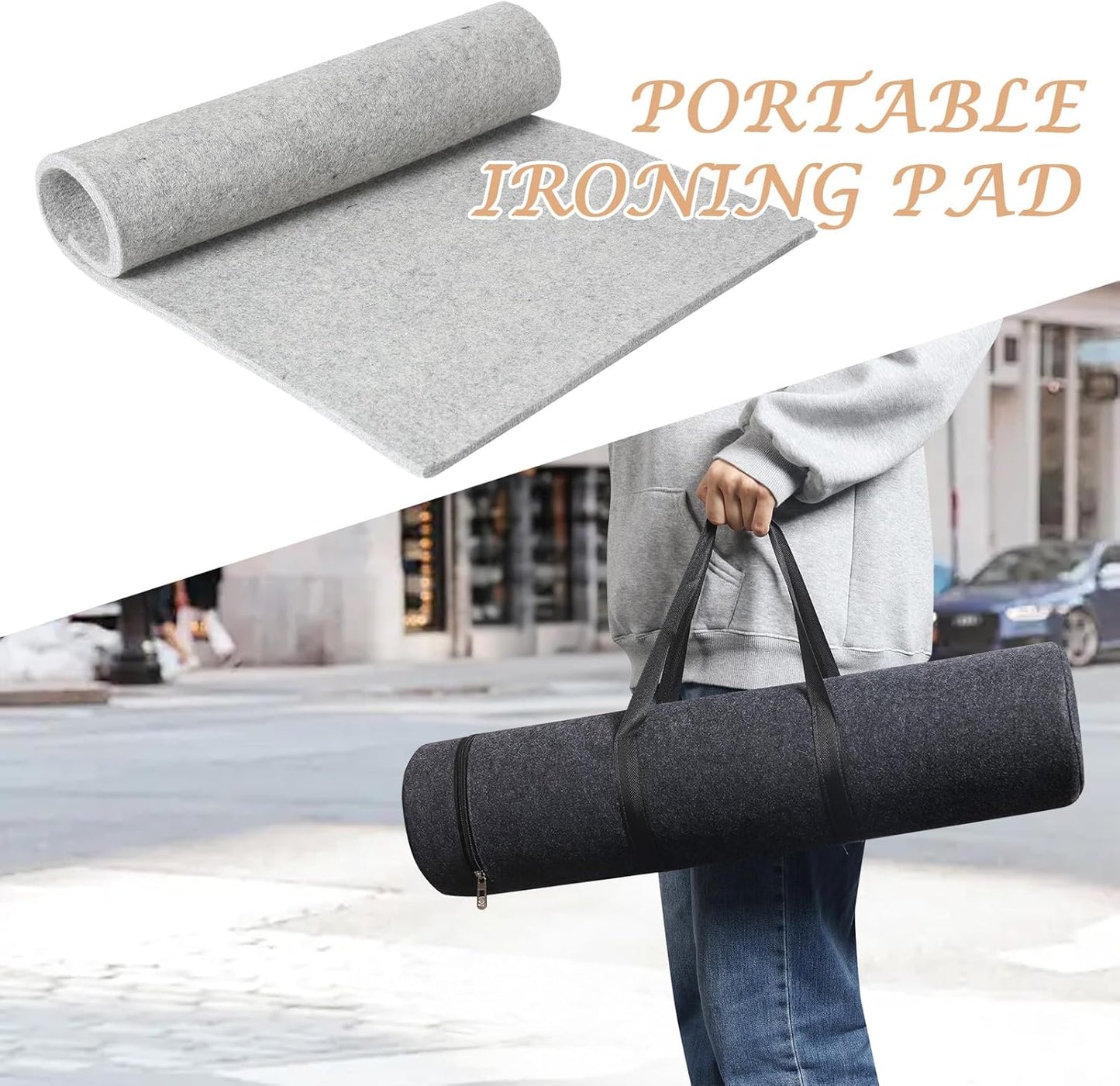 Wool Pressing Mat for Quilting, 24" X 18" Portable Wool Ironing Mat 100% Felted Wool Iron Board for Quilters, Great for Quilting & Sewing Projects