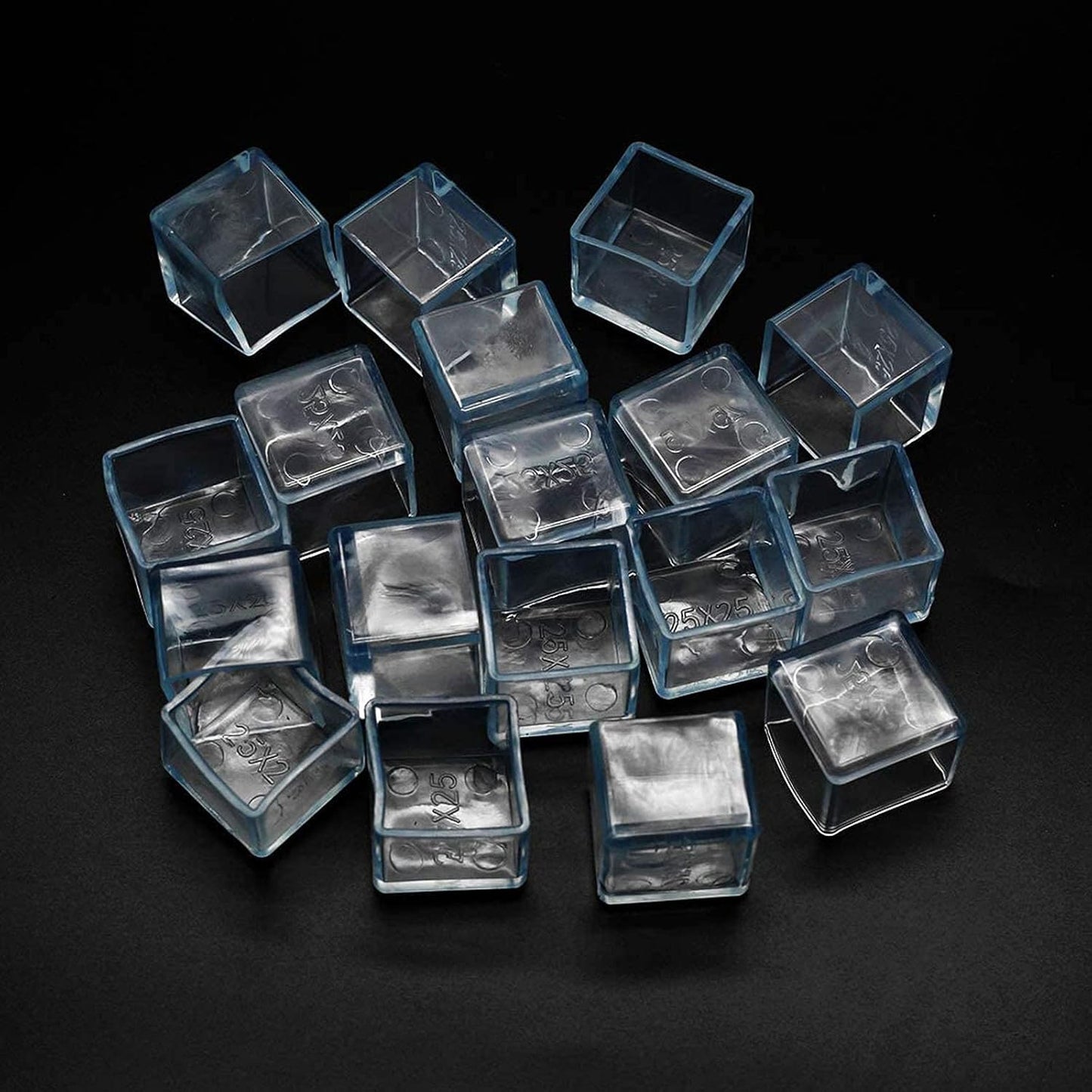 10 Pcs Transparent Square Anti-Slip Rubber Leg Tips Chair Leg Caps Furniture Floor Protectors Chair Table Bar Stool Leg Covers Furniture Leg Cube Feet 2.36 Inch x 2.36 Inch (60 x 60mm)