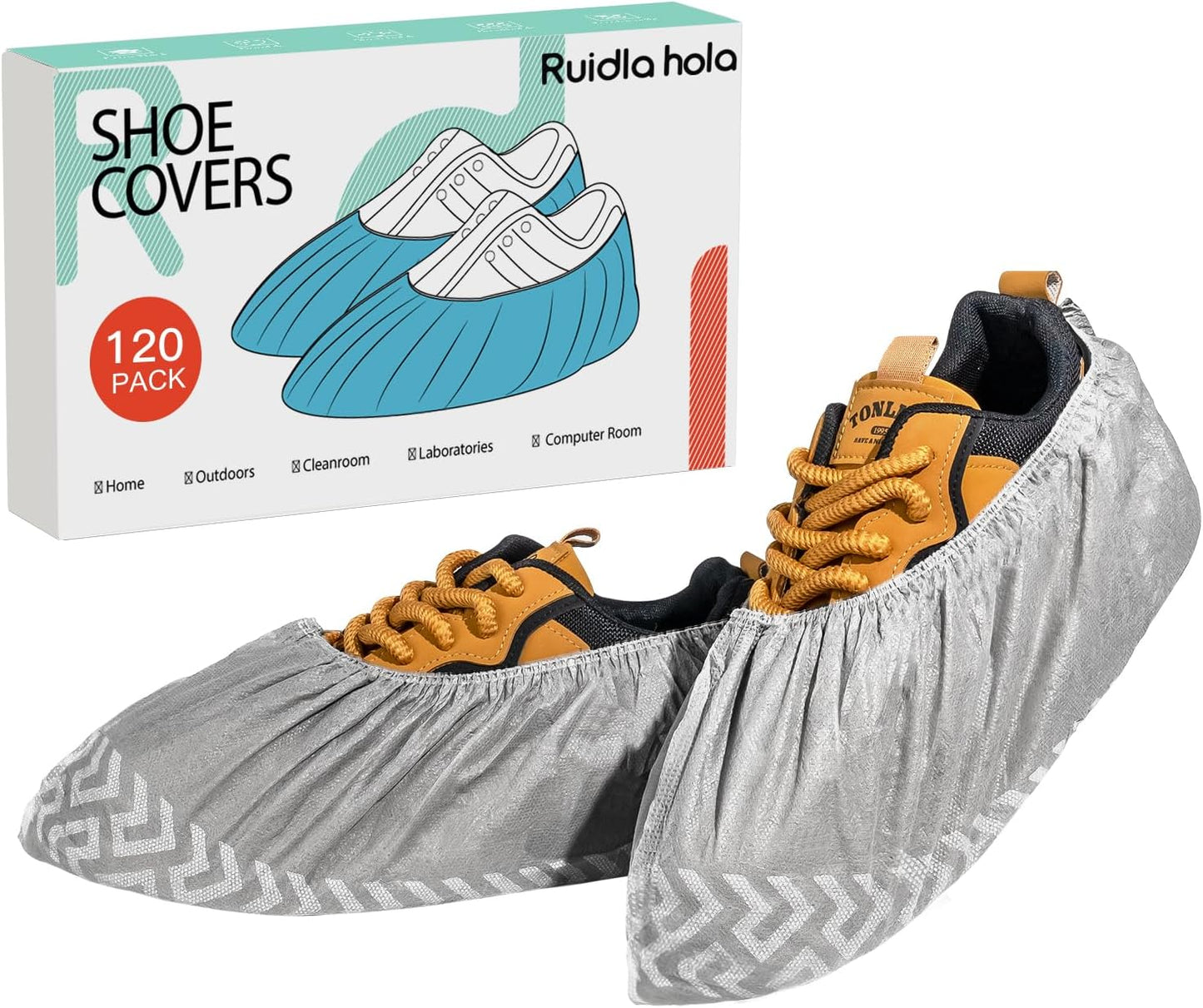 Shoe Covers Disposable 120 Pack, Non-Woven Booties for Shoes Covers,Durable Non Slip Shoe Protectors for Indoors, Breathable & Stretchable Fit for Most Sizes –Protector for Home, Real Estate, Work