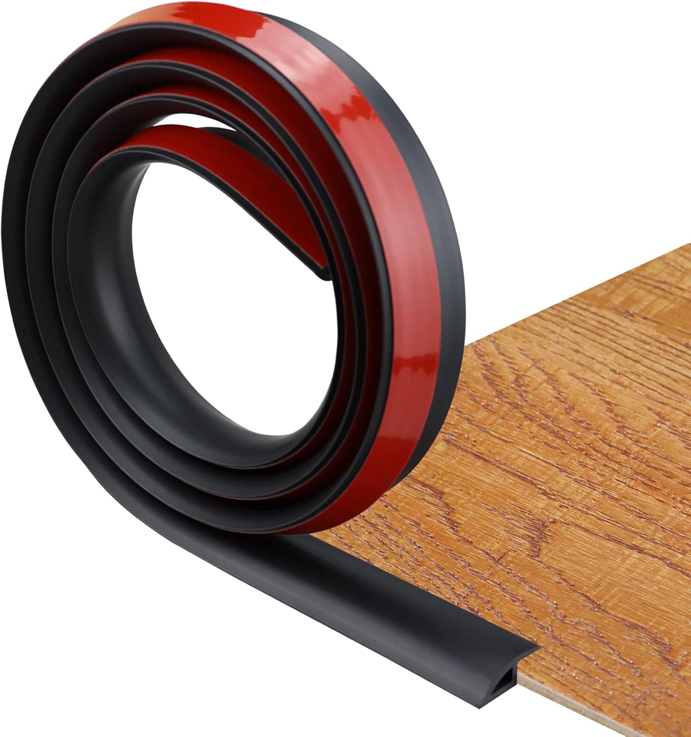 Floor Transition Strip Self Adhesive Carpet & Flooring Transitions Edging Trim Strip PVC Threshold Transitions Suitable for Threshold Height Less Than 10mm (6.56Ft, Black)