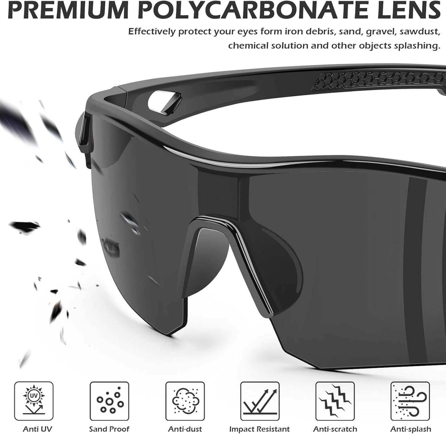 OXG 12 Pack Safety Glasses for Men Women, ANSI Z87.1 Safety Goggles Impact Resistant Protective Eyewear for Work, Outdoor