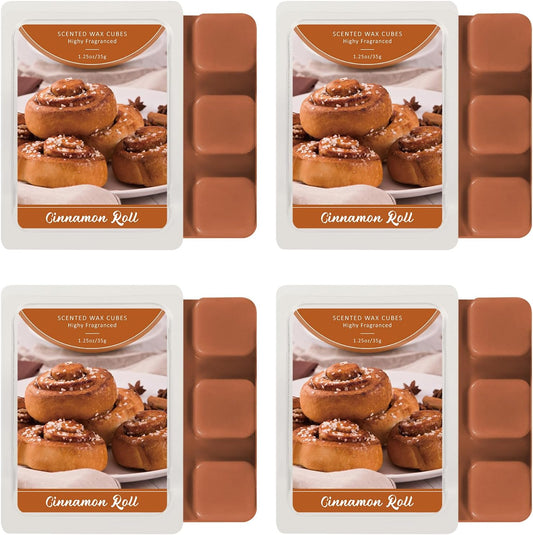SCENTORINI Wax Melts, Fall Wax Melts, Pack of 4, Cinnamon Roll Scent, for Candle Making and Home Fragrance