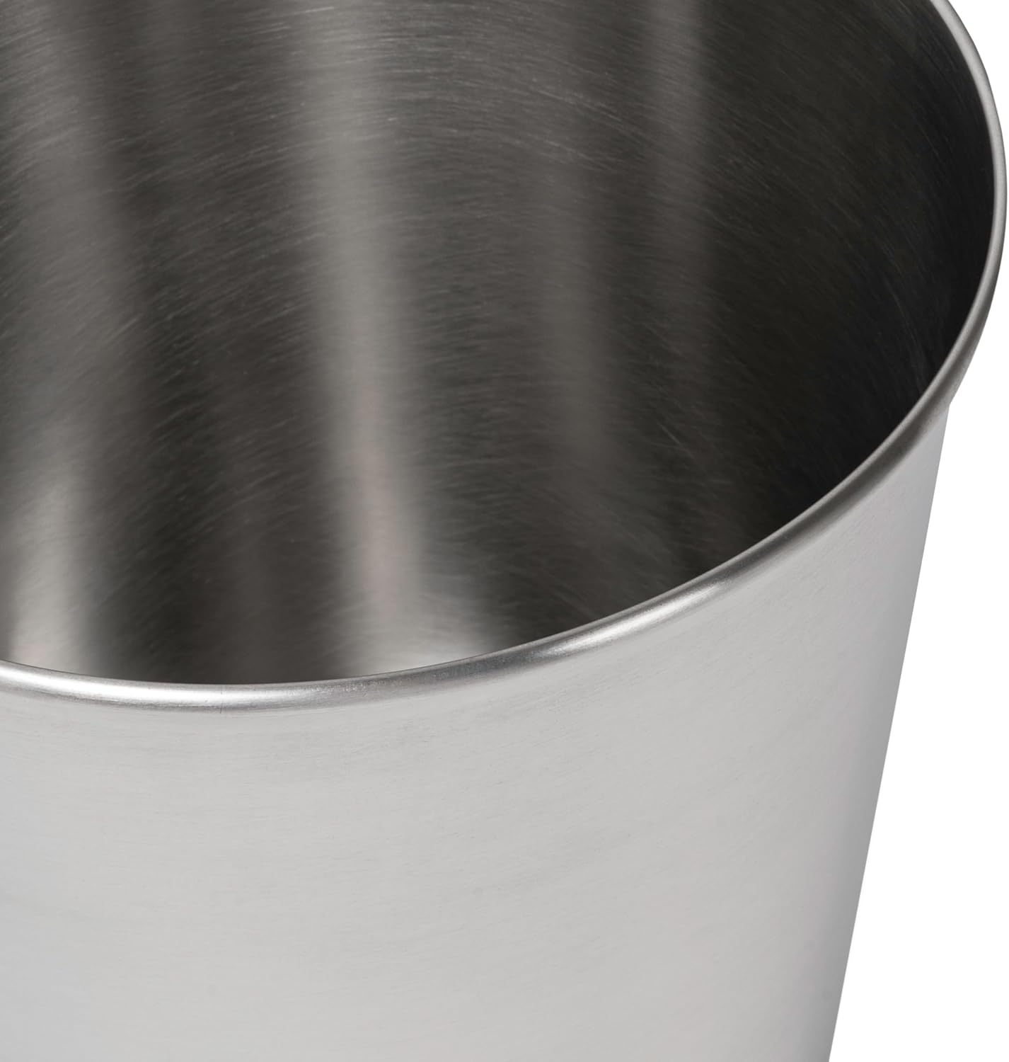 happimess HPM1113C-SET2 Nolan Modern Classic Smooth Steel 2 Gal Waste Bin for Kitchen, Office, Bathroom, Bedroom, Dorm, Brushed Steel (Set of 2)